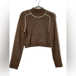 dh New York Ribbed Knit Crop Sweater Trim Accent XSmall
